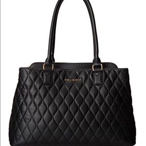 Vera Bradley quilted black leather handbag
